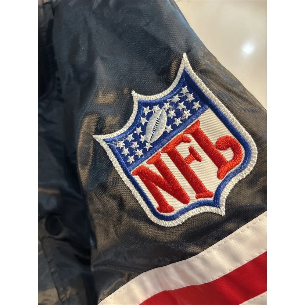 Atlanta Falcons Starter Jacket Men XL Black Satin Full Snap NFL Varsity